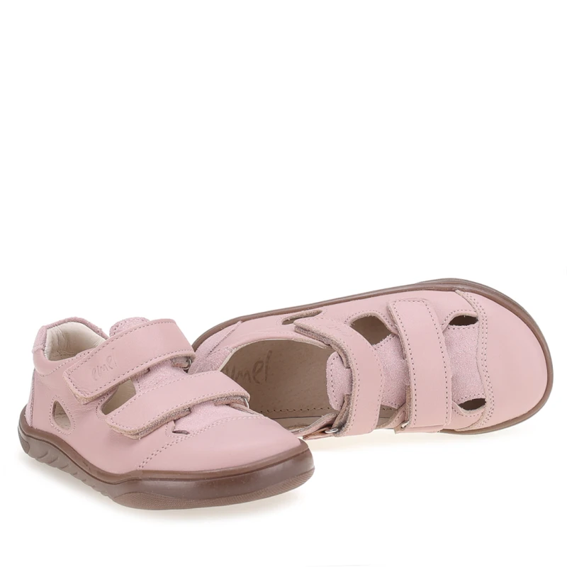 Emel - Sandały Dziewczęce Barefoot Ibiza E2825 Różowe - bubutik.pl