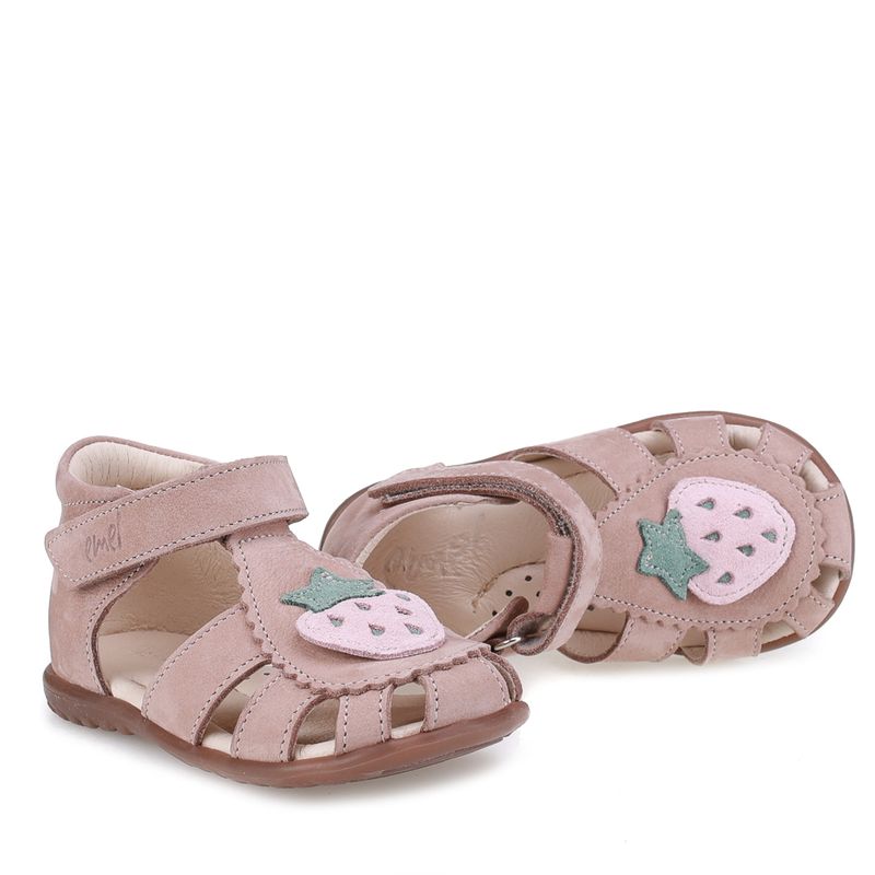 Emel - Sandałki Dziecięce Skórzane Roczki Z Truskawką Bali  ES 1214L-3 - bubutik.pl