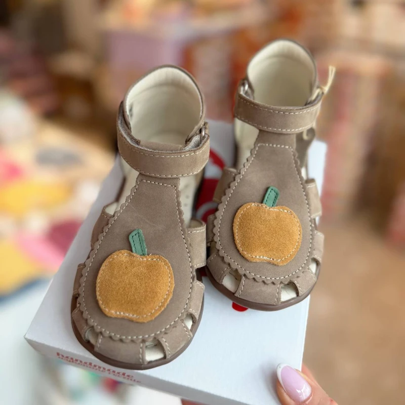 Emel - Sandałki Dziecięce Skórzane Roczki Z Jabłkiem Bali  ES 1214L-1 - bubutik.pl