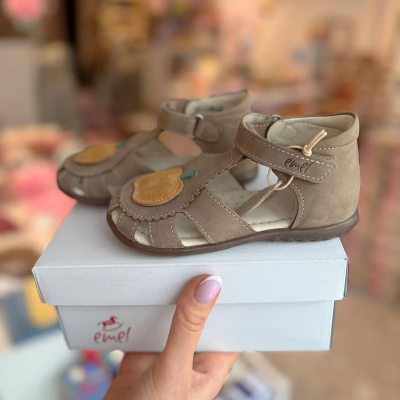 Emel - Sandałki Dziecięce Skórzane Roczki Z Jabłkiem Bali  ES 1214L-1 - bubutik.pl