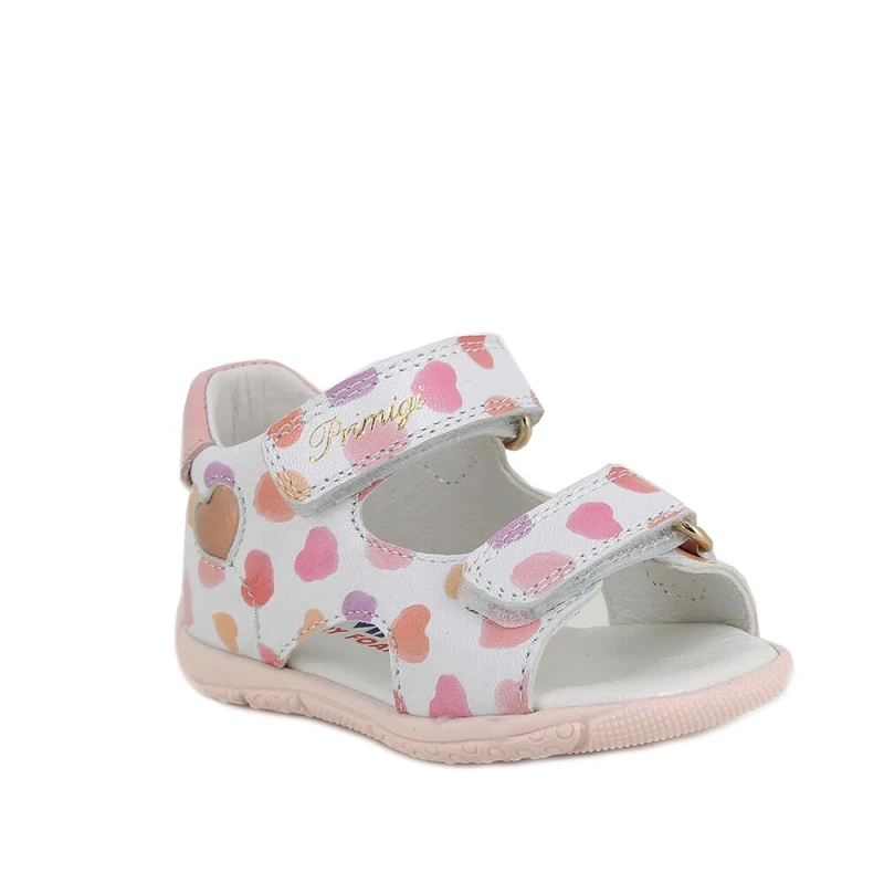 Primigi - Sandały Dziewczęce 1413222 Białe w Serduszka - bubutik.pl