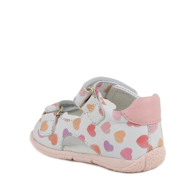 Primigi - Sandały Dziewczęce 1413222 Białe w Serduszka - bubutik.pl