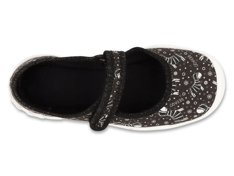 Befado - Kapcie dziewczęce Blanca 114Y566 Czarne Zebra - bubutik.pl