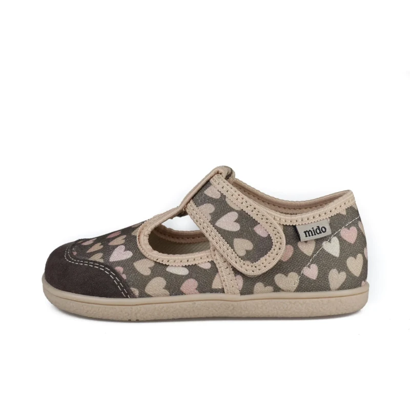 Mido - Kapcie Barefoot Brown Hearts 189/289 - bubutik.pl