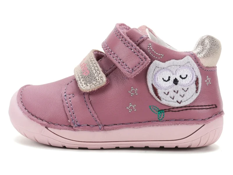 D.D. Step - Trzewiki Dziecięce Skórzane Barefoot S070-62659B Raspberry - bubutik.pl