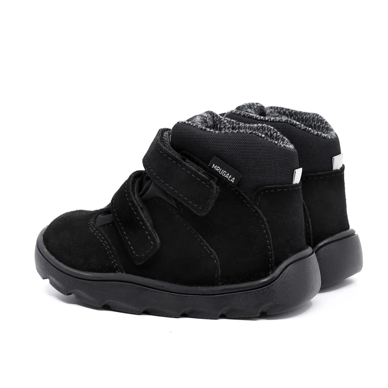Mrugała - Trzewiki Dziecięce Ocieplane Wodoodporne Barefoot Madi Black - bubutik.pl