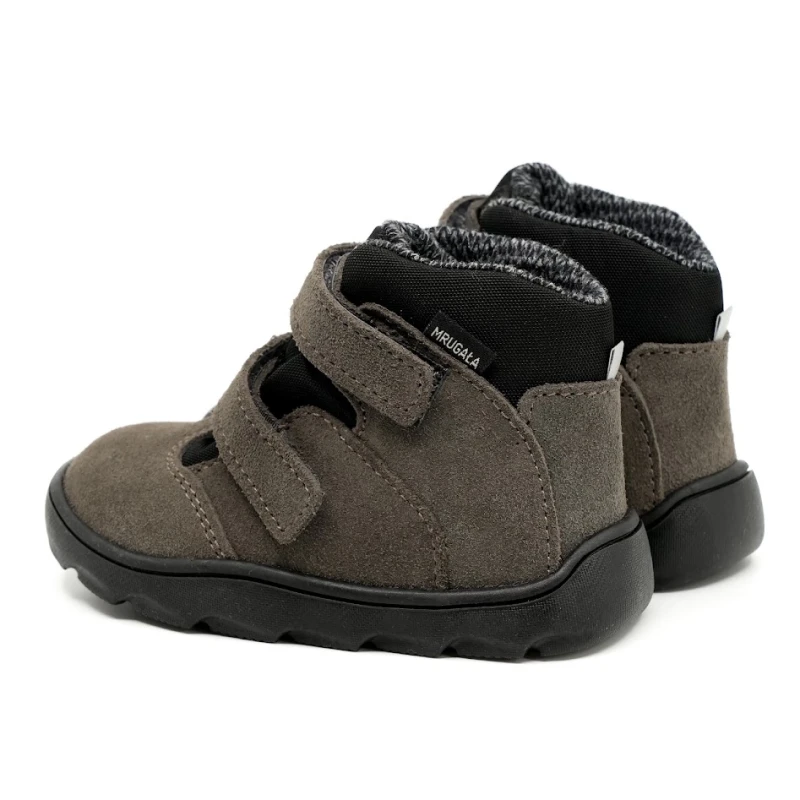 Mrugała - Trzewiki Dziecięce Ocieplane Wodoodporne Barefoot Madi Grey - bubutik.pl