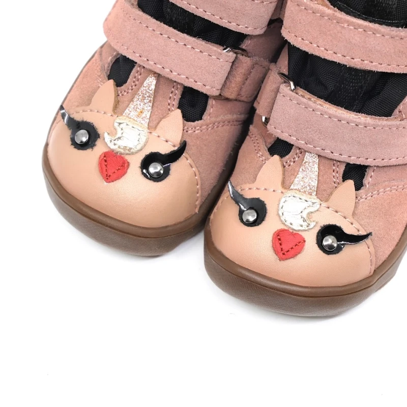 Mrugała - Trzewiki Dziecięce Ocieplane Wodoodporne Barefoot Neko Pony Rosa - bubutik.pl