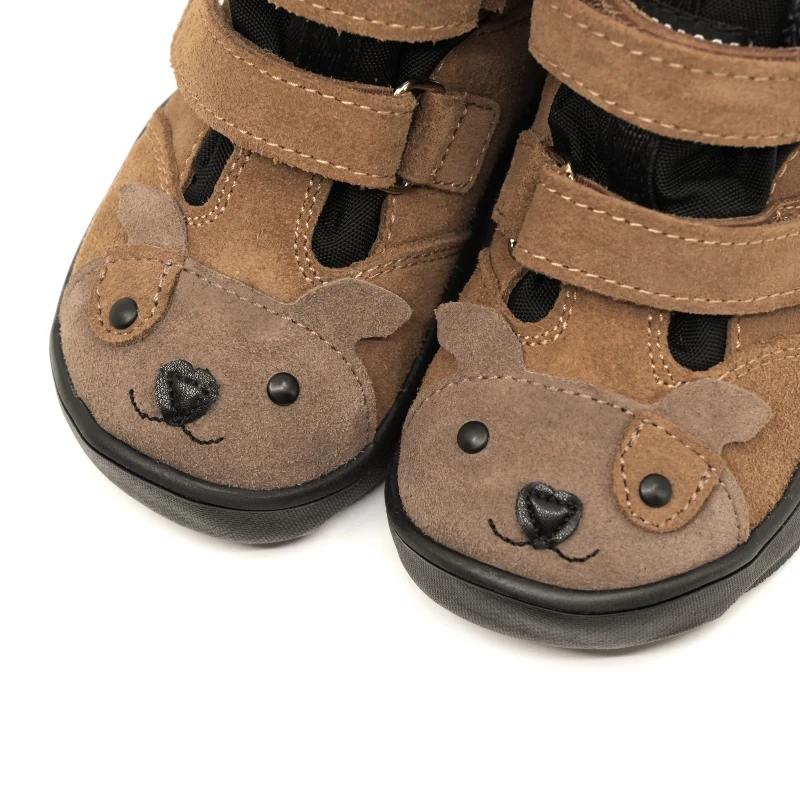 Mrugała - Trzewiki Dziecięce Ocieplane Wodoodporne Barefoot Neko Puppy Karmel - bubutik.pl