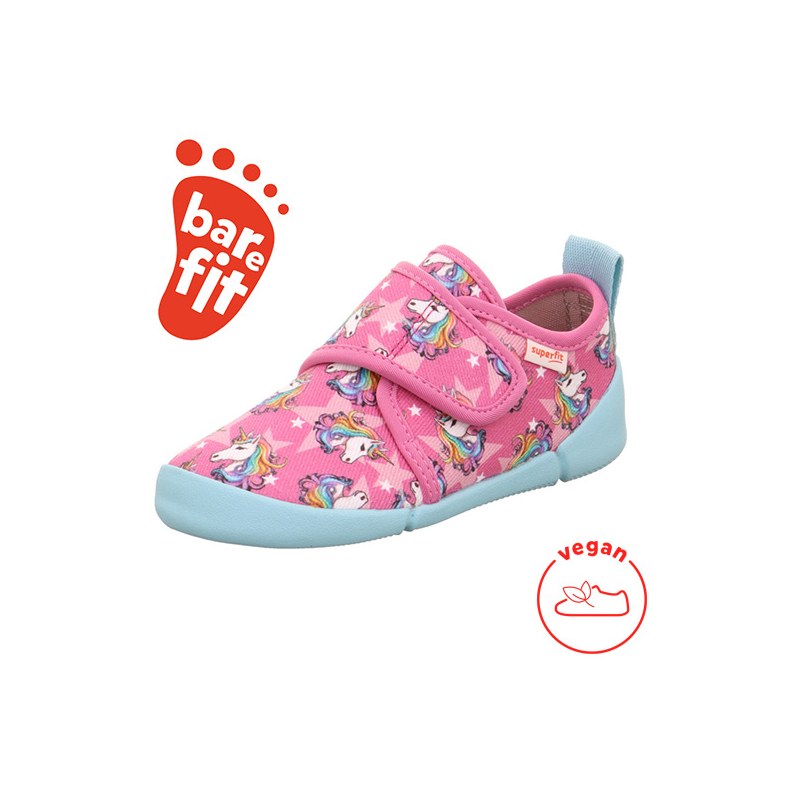 Superfit - Kapcie Dziewczęce Barefoot Venti Pink 1-006700-5520 - bubutik.pl