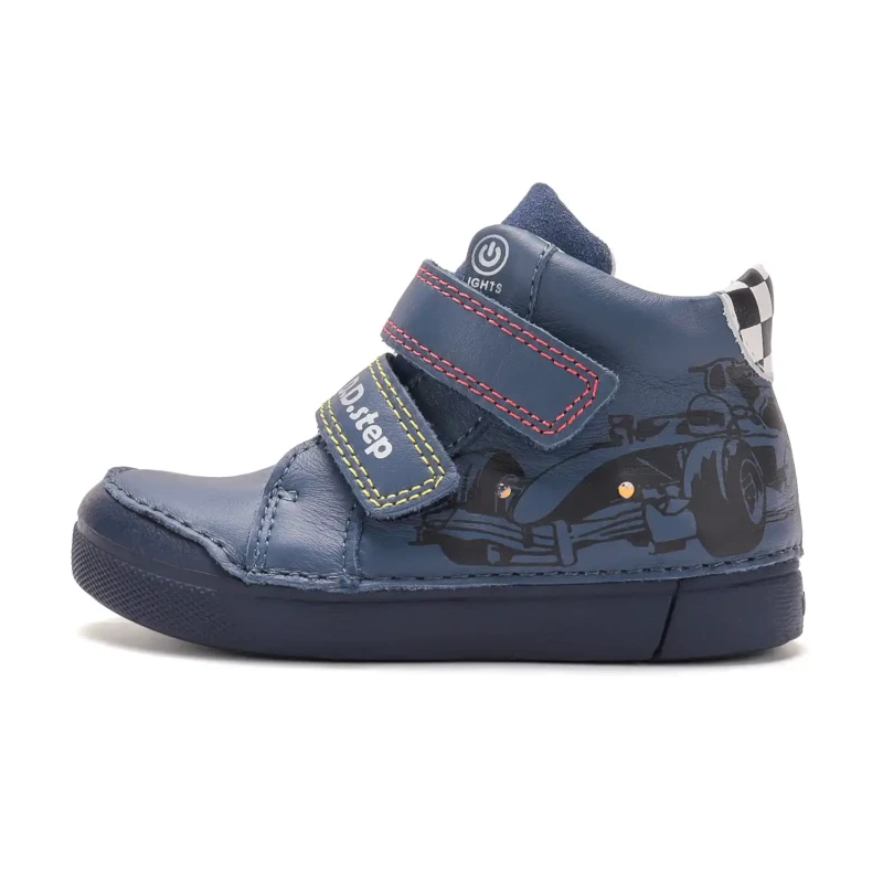 D.D. Step - Świecące Trzewiki Skórzane A068-62454AM Royal Blue - bubutik.pl