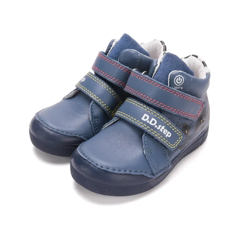 D.D. Step - Świecące Trzewiki Skórzane A068-62454AM Royal Blue - bubutik.pl