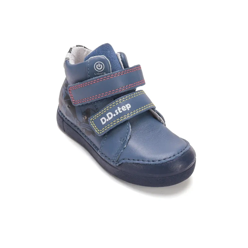 D.D. Step - Świecące Trzewiki Skórzane A068-62454AM Royal Blue - bubutik.pl