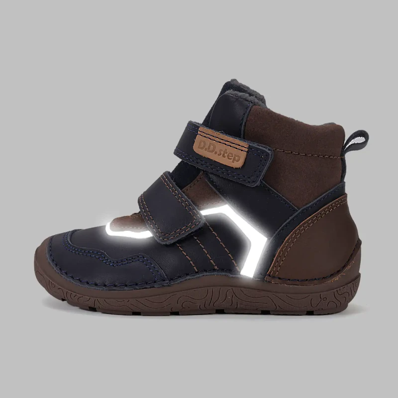 D.D. Step - Trzewiki  Dziecięce Ocieplane Barefoot A116-62911A Chocolate - bubutik.pl