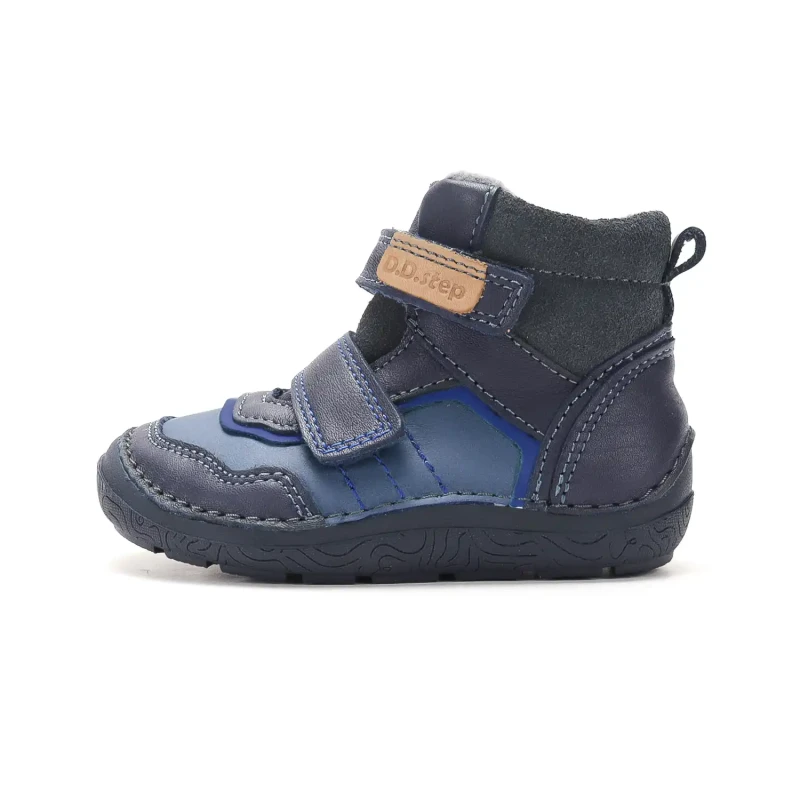 D.D. Step - Trzewiki  Dziecięce Ocieplane Barefoot A116-62911B Royal Blue - bubutik.pl
