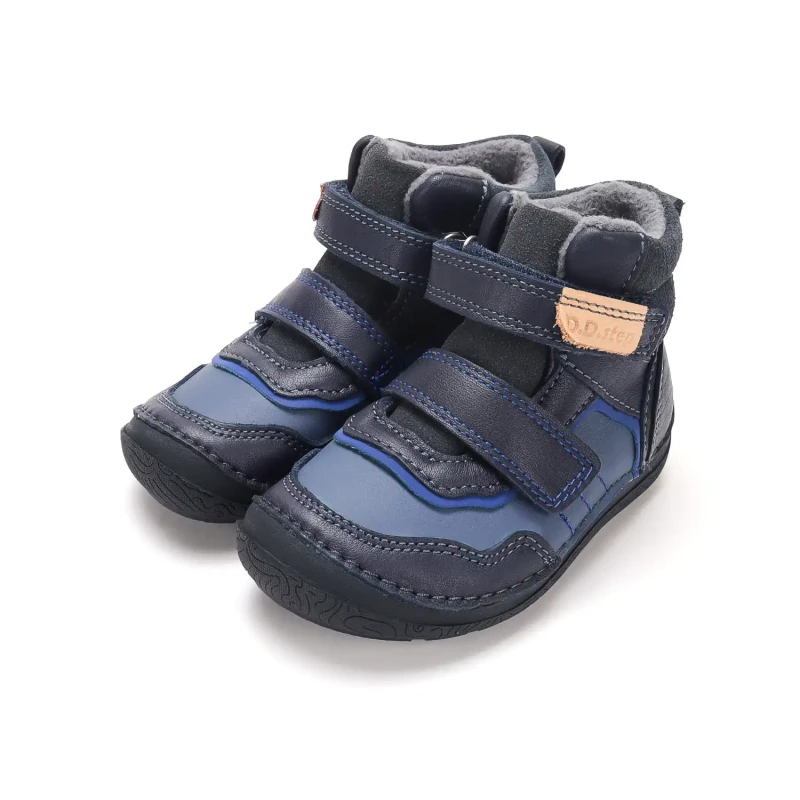 D.D. Step - Trzewiki  Dziecięce Ocieplane Barefoot A116-62911B Royal Blue - bubutik.pl