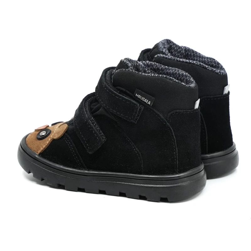 Mrugała - Trzewiki Dziecięce Wodoodporne Ocieplone Andy Bear Black - bubutik.pl