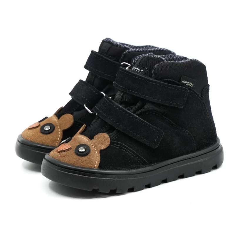 Mrugała - Trzewiki Dziecięce Wodoodporne Ocieplone Andy Bear Black - bubutik.pl
