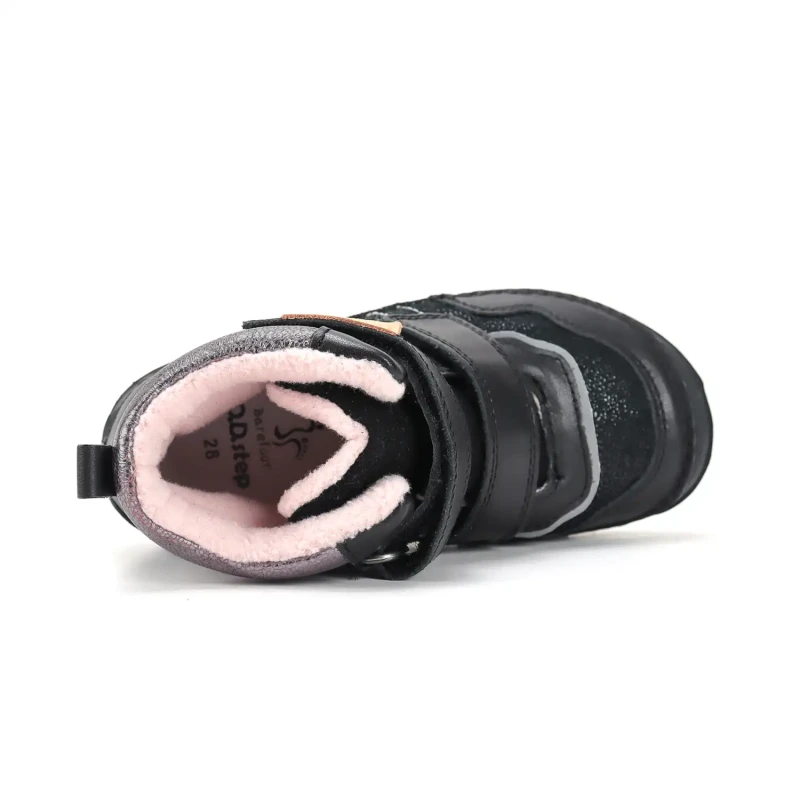 D.D. Step - Trzewiki  Dziecięce Ocieplane Barefoot A116-62911CL  Black - bubutik.pl