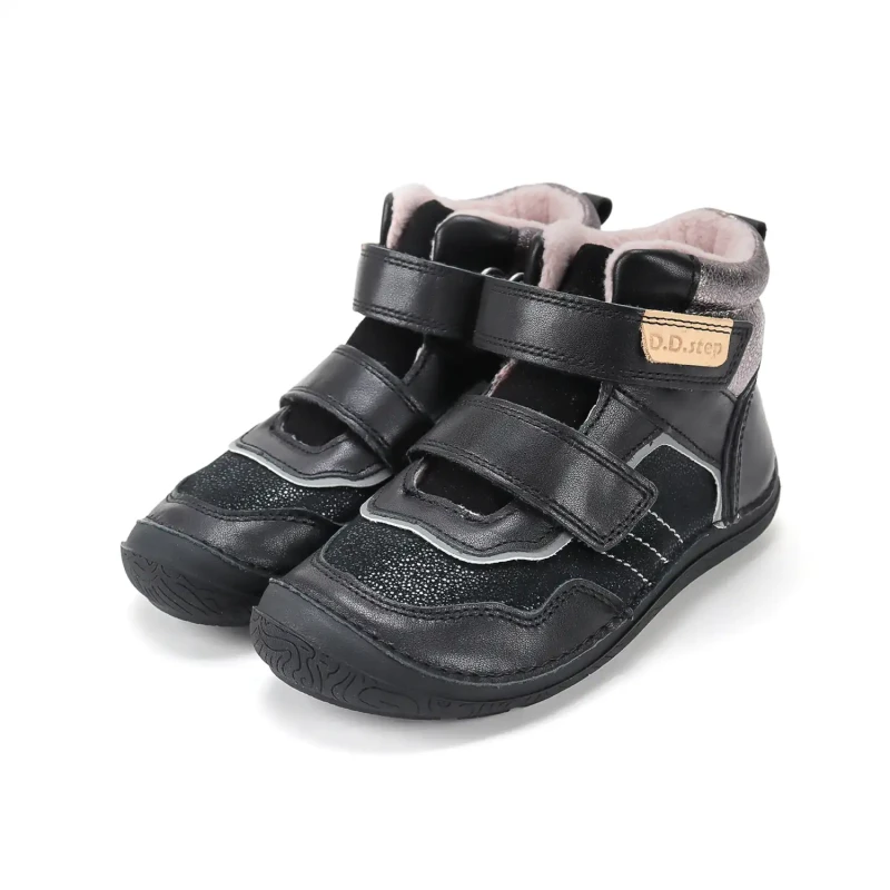 D.D. Step - Trzewiki  Dziecięce Ocieplane Barefoot A116-62911CL  Black - bubutik.pl