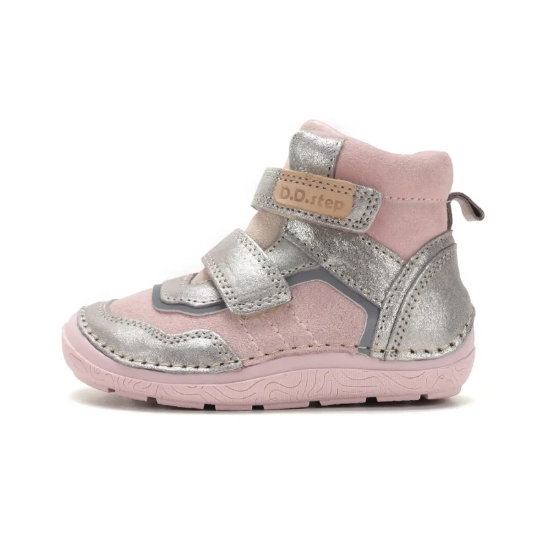 D.D. Step - Trzewiki  Dziecięce Ocieplane Barefoot A116-62911D Champagne - bubutik.pl