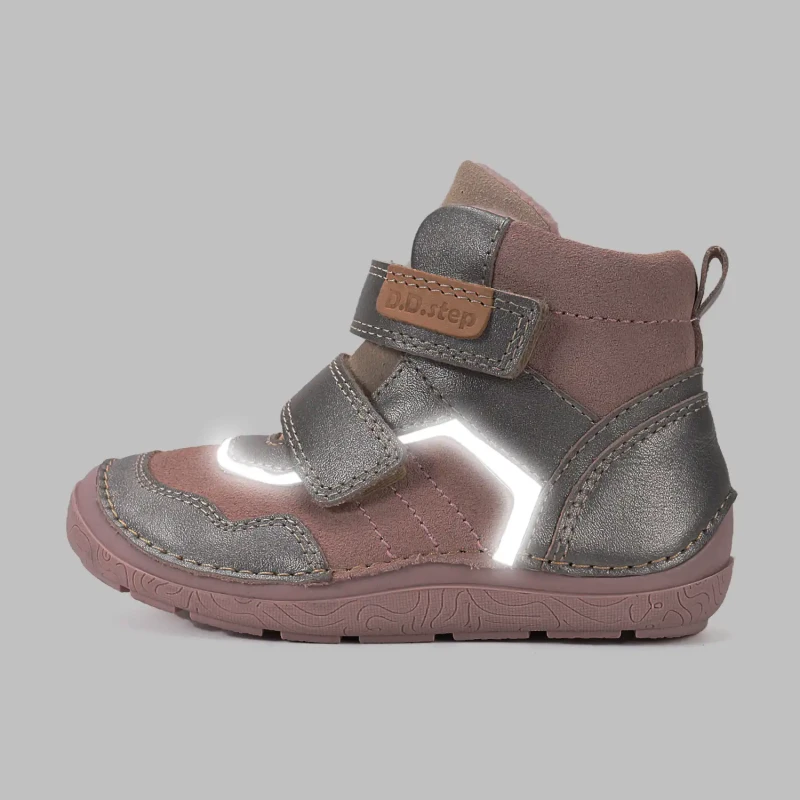 D.D. Step - Trzewiki  Dziecięce Ocieplane Barefoot A116-62911D Champagne - bubutik.pl