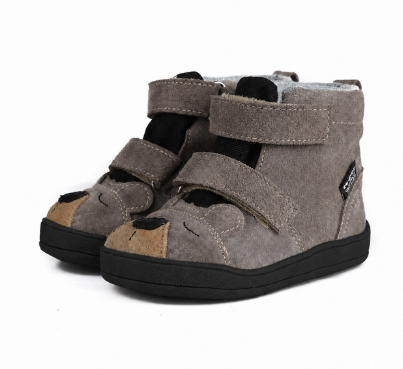Mido - Ocieplane Trzewiki Wodoodporne Barefoot Greige Miś 62-14/ 72-14 - bubutik.pl