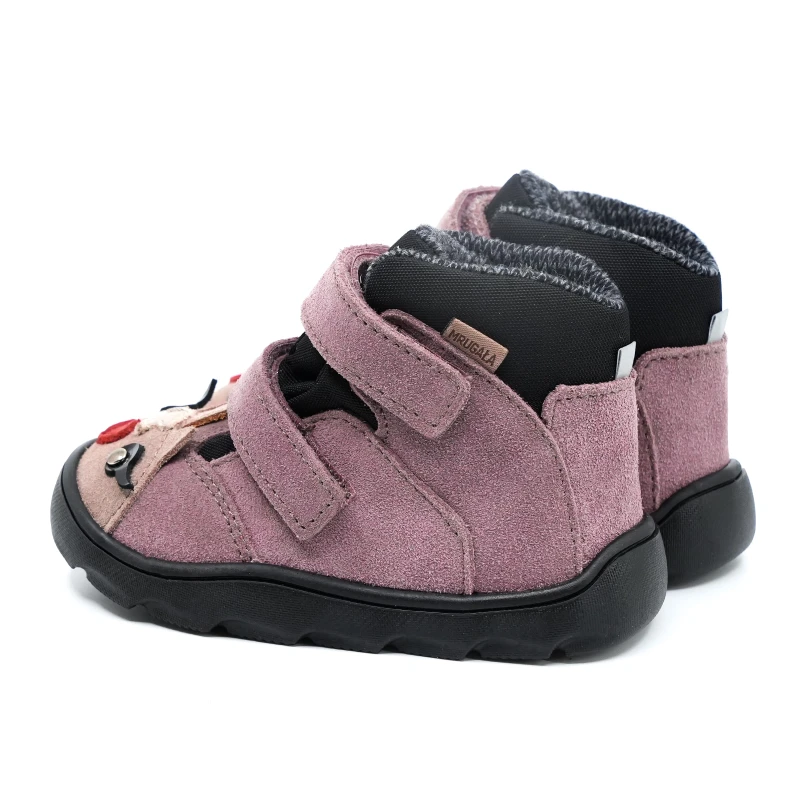Mrugała - Trzewiki Dziecięce Ocieplane Wodoodporne Barefoot Neko Pony Lawenda - bubutik.pl