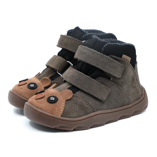 Mrugała - Trzewiki Dziecięce Ocieplane Wodoodporne Barefoot Neko Bear Grey 31-35 