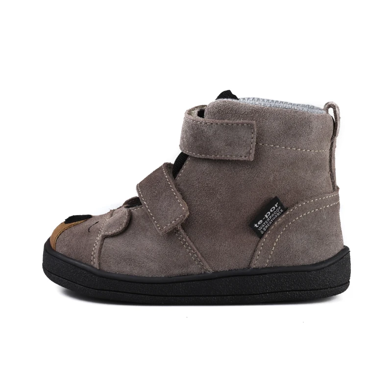 Mido - Ocieplane Trzewiki Wodoodporne Barefoot Greige Miś 62-14/ 72-14 - bubutik.pl