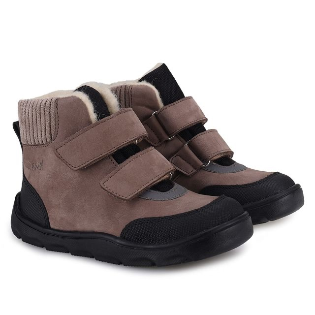 Emel - Trzewiki Zimowe Barefoot Z Membraną Wodoodporną EV 2816A-4 Beżowe - bubutik.pl