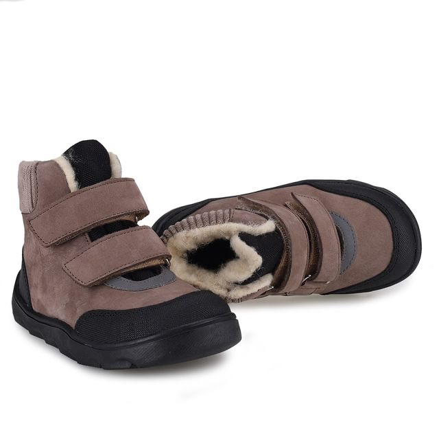 Emel - Trzewiki Zimowe Barefoot Z Membraną Wodoodporną EV 2816A-4 Beżowe - bubutik.pl