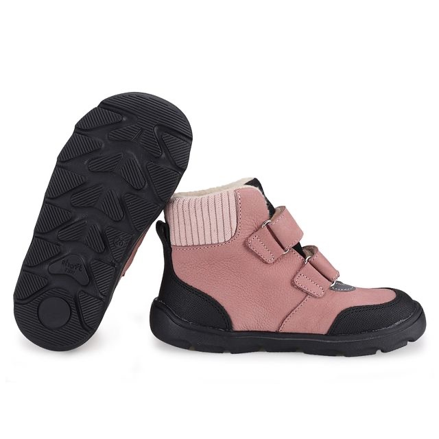 Emel - Trzewiki Zimowe Barefoot Z Membraną Wodoodporną  EV 2816A-1 Różowe - bubutik.pl
