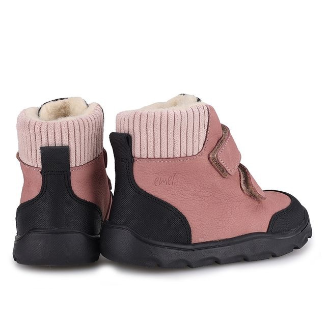 Emel - Trzewiki Zimowe Barefoot Z Membraną Wodoodporną  EV 2816A-1 Różowe - bubutik.pl