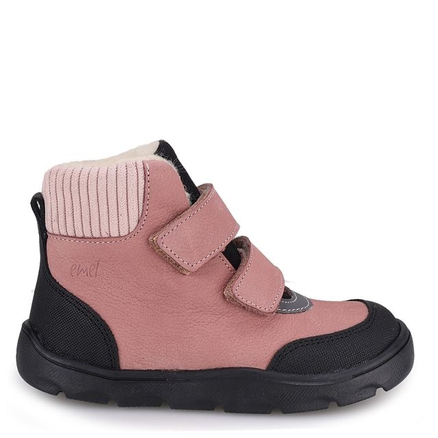 Emel - Trzewiki Zimowe Barefoot Z Membraną Wodoodporną  EV 2816A-1 Różowe - bubutik.pl