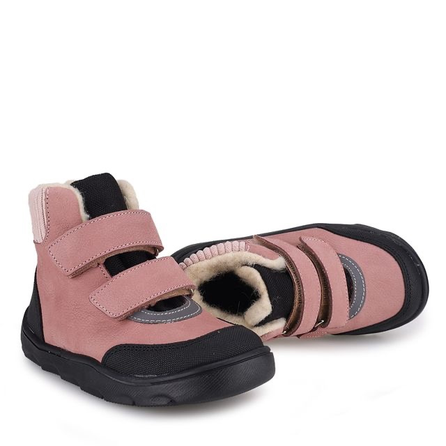 Emel - Trzewiki Zimowe Barefoot Z Membraną Wodoodporną  EV 2816A-1 Różowe - bubutik.pl
