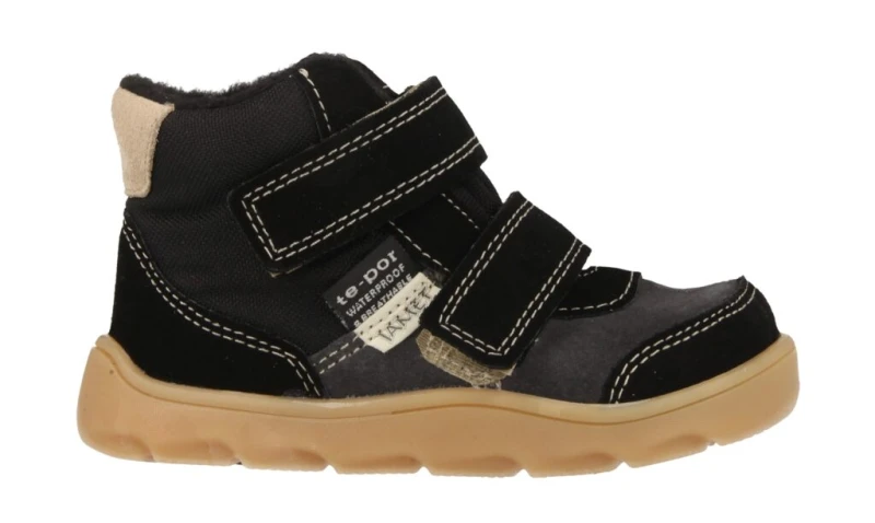 Jamet - Trzewiki Chłopięce Skórzane z Membraną Barefoot 1124/Czarny - bubutik.pl