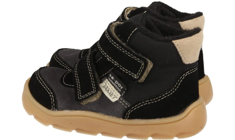 Jamet - Trzewiki Chłopięce Skórzane z Membraną Barefoot 1124/Czarny - bubutik.pl