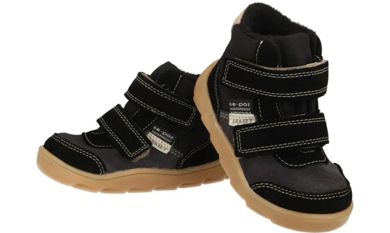 Jamet - Trzewiki Chłopięce Skórzane z Membraną Barefoot 1124/Czarny - bubutik.pl