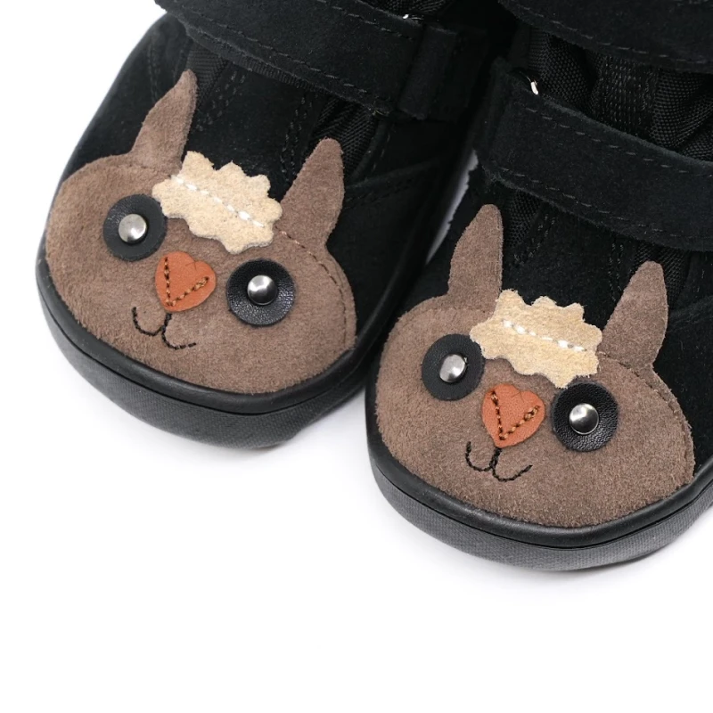 Mrugała - Trzewiki Dziecięce Ocieplane Wodoodporne Barefoot Neko Alpaca Black - bubutik.pl
