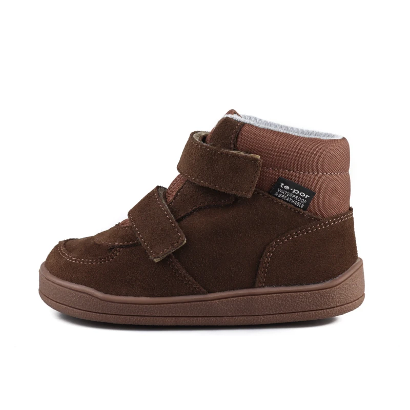 Mido - Ocieplane Trzewiki Dziecięce Wodoodporne Barefoot Cocoa Brąz 62-16/72-16 - bubutik.pl