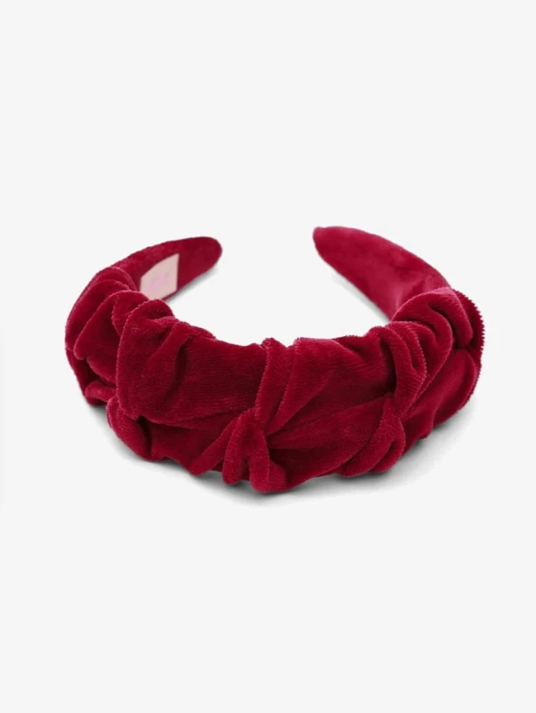 Ul&Ka - Opaska do włosów Marszczulka Velvet Red Wine Regular - bubutik.pl