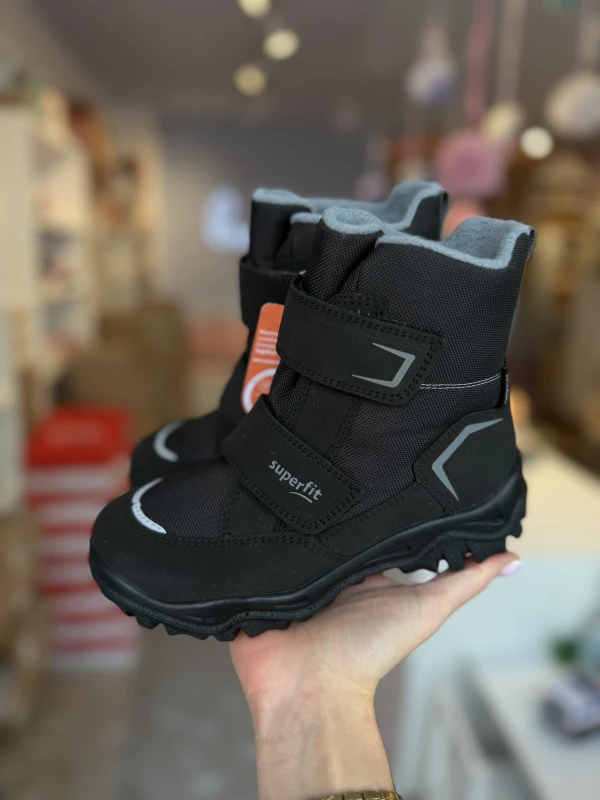 Superfit - Śniegowce Dla Chłopca Wodoodporne  Husky1 1-006081-0000 Czarne - bubutik.pl