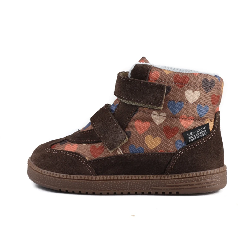 Mido - Ocieplane Trzewiki Dziecięce Barefoot Retro Hearts 62-15/ 72-15 - bubutik.pl