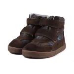 Mido - Ocieplane Trzewiki Dziecięce Barefoot Dino Taupe 62-15/ 72-15 