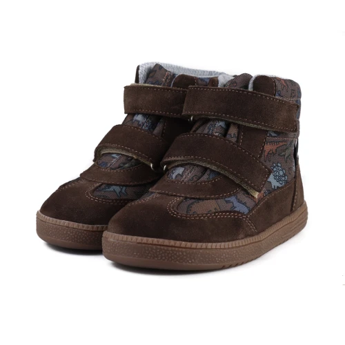 Mido - Ocieplane Trzewiki Dziecięce Barefoot Dino Taupe 62-15/ 72-15 