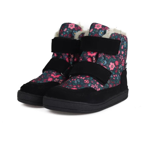 Mido - Trzewiki Zimowe Barefoot Wildflower Black Wełna 62-07 / 72-07