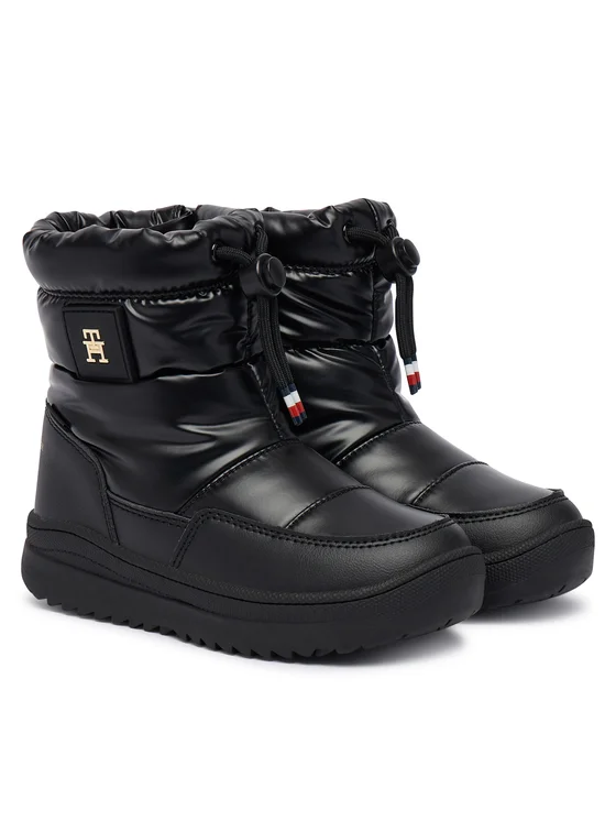 Tommy Hilfiger - Wodoodporne Śniegowce Dziewczęce T3AD-35206-1474999 Black - bubutik.pl