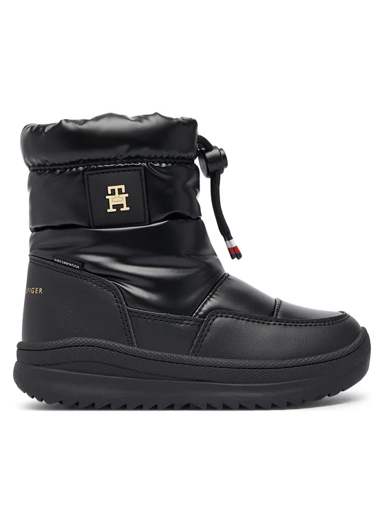 Tommy Hilfiger - Wodoodporne Śniegowce Dziewczęce T3AD-35206-1474999 Black - bubutik.pl
