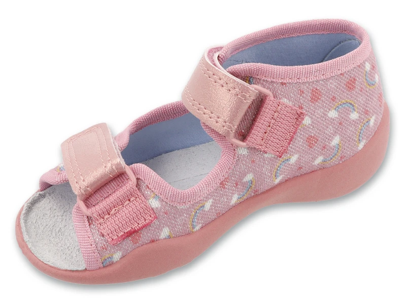 Befado - Kapcie Dziewczęce Papi  342P078 Tęcza - bubutik.pl